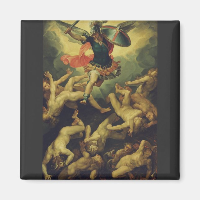 Michael und die gefallenen Engel von Giuseppe Cesa Magnet (Vorne)