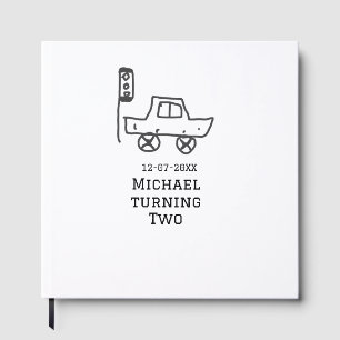 Michael wird zwei Geburtstags-Spielzeugauto-Ampel Gästebuch