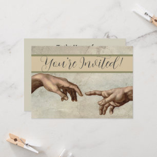 Michaelangelo gibt Schöpfung Adam God Einladung