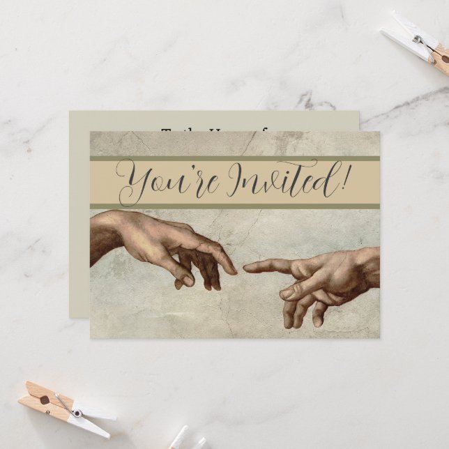 Michaelangelo gibt Schöpfung Adam God Einladung (Vorderseite/Rückseite Beispiel)