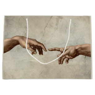 Michaelangelo gibt Schöpfung Adam God Große Geschenktüte
