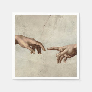 Michaelangelo gibt Schöpfung Adam God Serviette