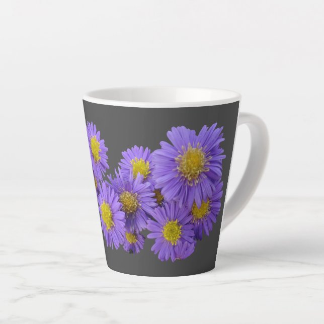 Michaelmas Daisy Cust Gray Latte Tasse (Rechte Ecke)