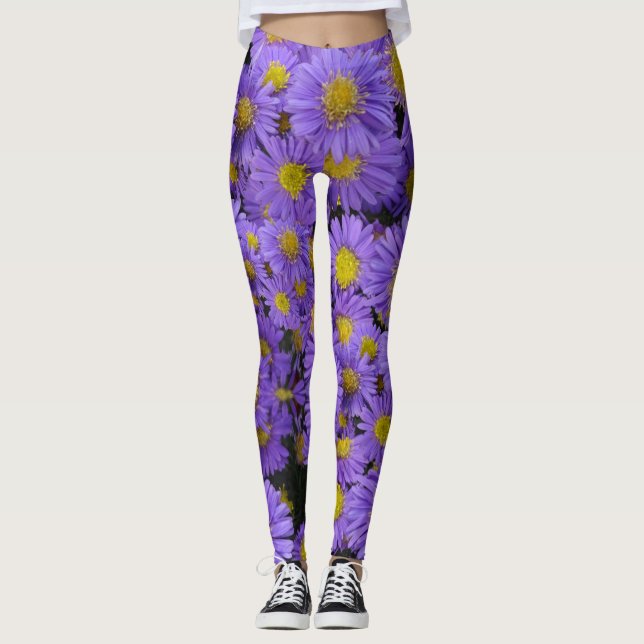 Michaelmas Daisy Pattern Legging Leggings (Vorderseite)
