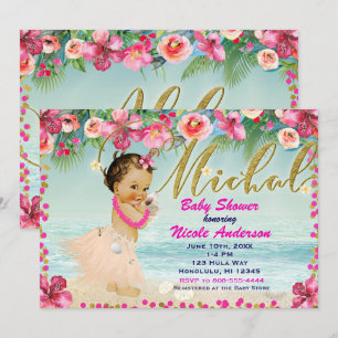MICHAL Aloha Baby Shower Hawaiian Retro Beach Einladung