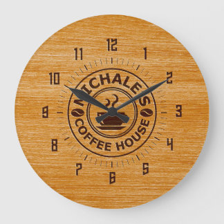 Michale's Coffee House Engrave Effect Wall Clock Große Wanduhr