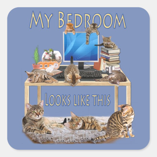 Micheal lebt hier quadratischer aufkleber (Vorderseite)