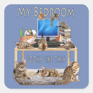 Micheal lebt hier quadratischer aufkleber