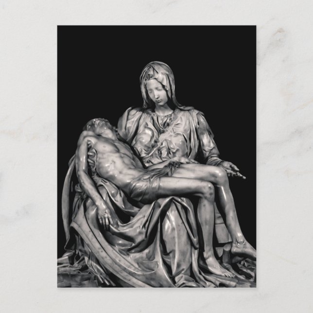 Michealangelo Masterpiece La Pieta Skulptur Postkarte (Vorderseite)