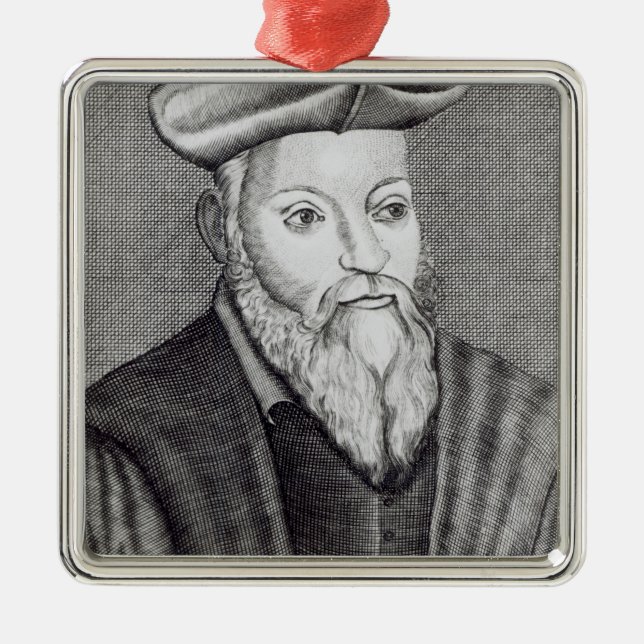 Michel Nostradamus Silbernes Ornament (Vorne)