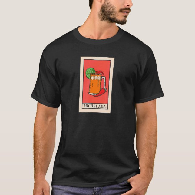 Michelada Tarot Card Style Art Spicy Mexicancocket T-Shirt (Vorderseite)