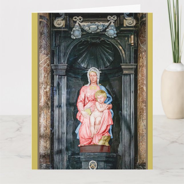 Michelangelo 1504 Madonna von Brügge Weihnachten Karte (Vorderseite)