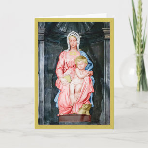 Michelangelo 1504 Madonna von Brügge Weihnachten Karte