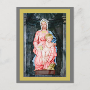 Michelangelo 1504 Madonna von Brügge Weihnachten Postkarte