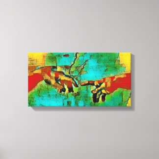 Michelangelo Abstrakte Schöpfung Adams (bunt) Leinwanddruck