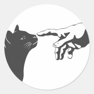 Michelangelo Cat - Farbe für Hintergrund auswählen Runder Aufkleber