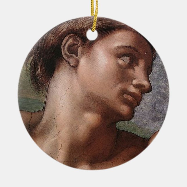 Michelangelo Creation Adam God Art Keramik Ornament (Vorne)