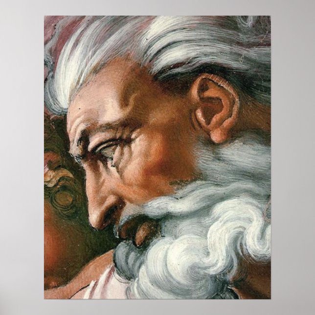 Michelangelo Creation Adam God Poster (Vorne)