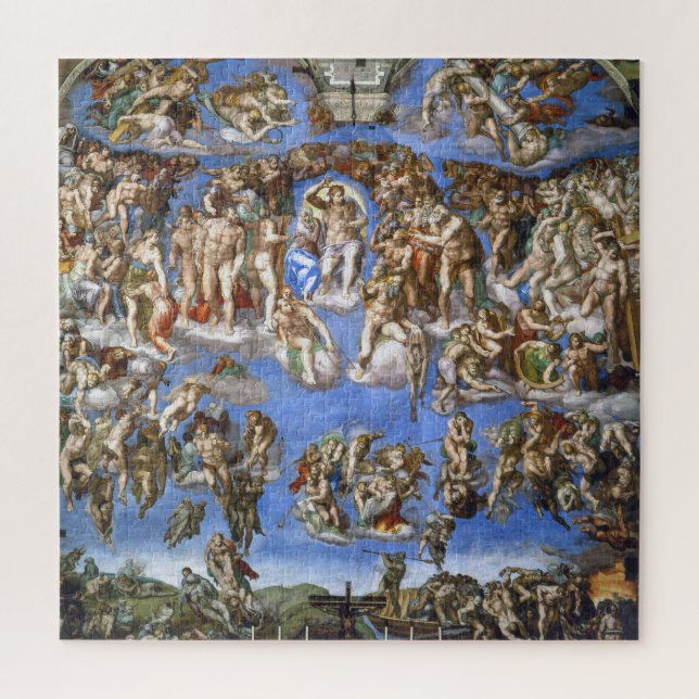 Michelangelo Das Jüngste Gericht Kunstdruck Puzzle (Vertikal)