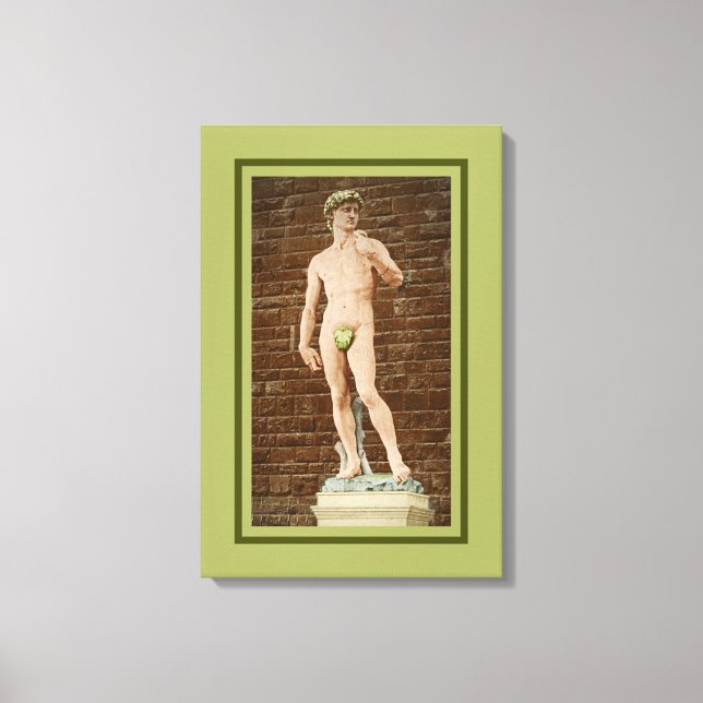MICHELANGELO DAVID MIT ABSCHNITTLEAF LEINWANDDRUCK (Vorderseite)