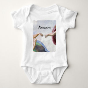 Michelangelo - Erschaffung Adams Isoliert Baby Strampler