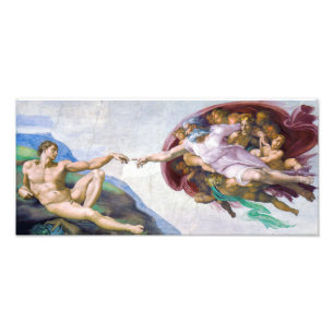 Michelangelo - Erschaffung Adams Isoliert Fotodruck