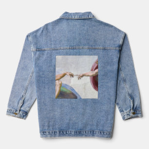 Michelangelo - Erschaffung Adams isoliert Jeansjacke