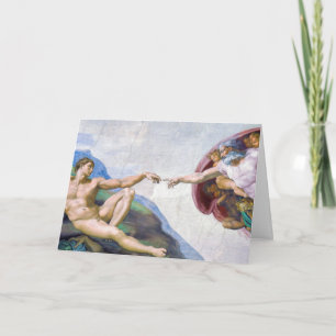 Michelangelo - Erschaffung Adams Isoliert Karte