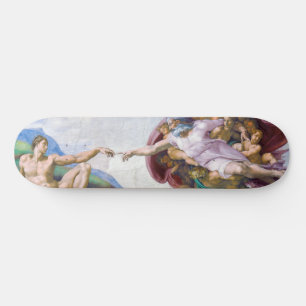 Michelangelo - Erschaffung Adams Isoliert Skateboard