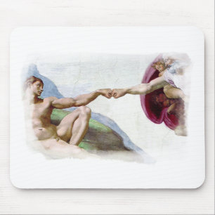 Michelangelo Erschaffung des Menschen - Gott Adam Mousepad