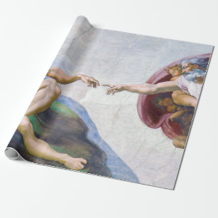 Michelangelo - Erschaffung von Adam Abgeschieden Geschenkpapier