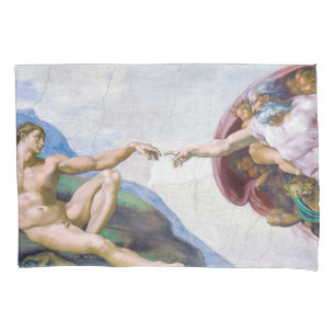 Michelangelo - Erschaffung von Adam Abgeschieden Kissenbezug