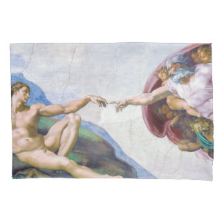 Michelangelo - Erschaffung von Adam Abgeschieden Kissenbezug