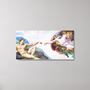 Michelangelo - Erschaffung von Adam Abgeschieden Leinwanddruck