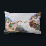 Michelangelo - Erschaffung von Adam Abgeschieden Lendenkissen<br><div class="desc">Gründung von Adam an der Decke der Sixtinischen Kapelle - Michelangelo,  1508-1512</div>