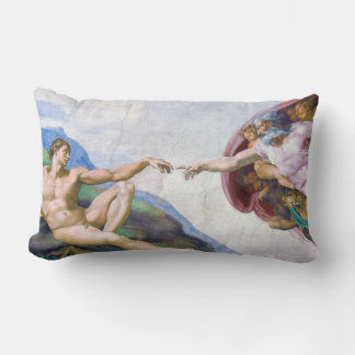 Michelangelo - Erschaffung von Adam Abgeschieden Lendenkissen