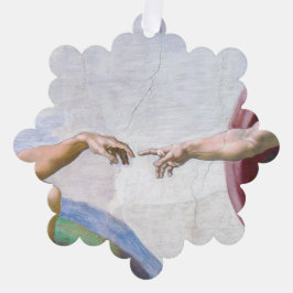 Michelangelo - Erschaffung von Adam Abgeschieden Ornament Karte