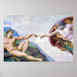 Michelangelo - Erschaffung von Adam Abgeschieden Poster