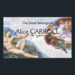 Michelangelo - Erschaffung von Adam Abgeschieden Rechteckiger Aufkleber<br><div class="desc">Gründung von Adam an der Decke der Sixtinischen Kapelle - Michelangelo,  1508-1512</div>