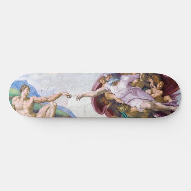 Michelangelo - Erschaffung von Adam Abgeschieden Skateboard (Horizontal)