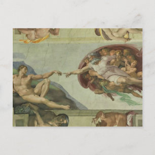 Michelangelo: Gründung von Adam Postkarte
