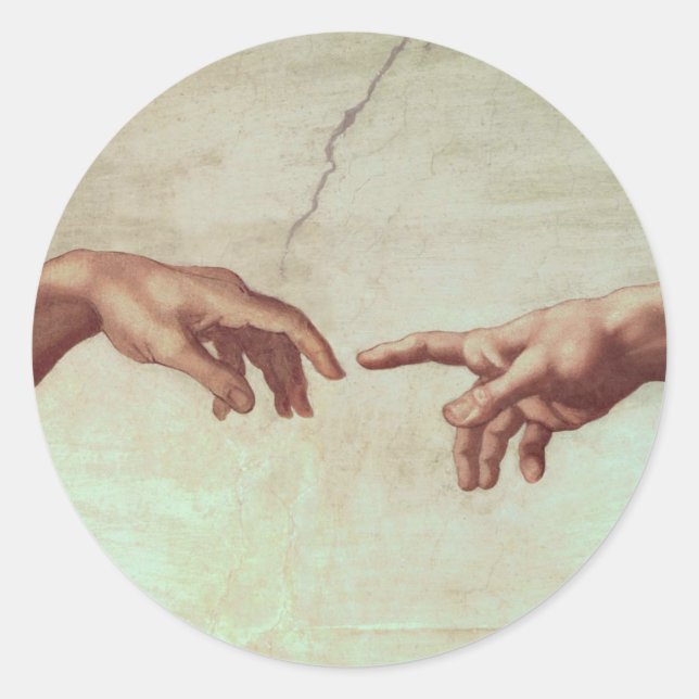 Michelangelo Hände Aufkleber (Vorderseite)