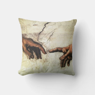 Michelangelo Hände Vintage-Kunst Kissen