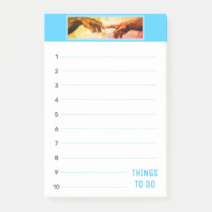 Michelangelo Hände Vintage Things To Do liniert Post-it Klebezettel