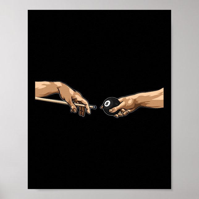 Michelangelo hands Creation von Adam Pool Billiard Poster (Vorne)