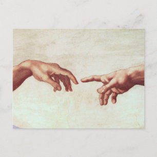 Michelangelo Hands Postcard Postkarte
