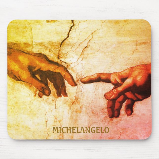 Michelangelo Hands Vintag Art Mousepad (Vorne)