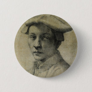 Michelangelo Portrait von Andrea Quaratesi Button