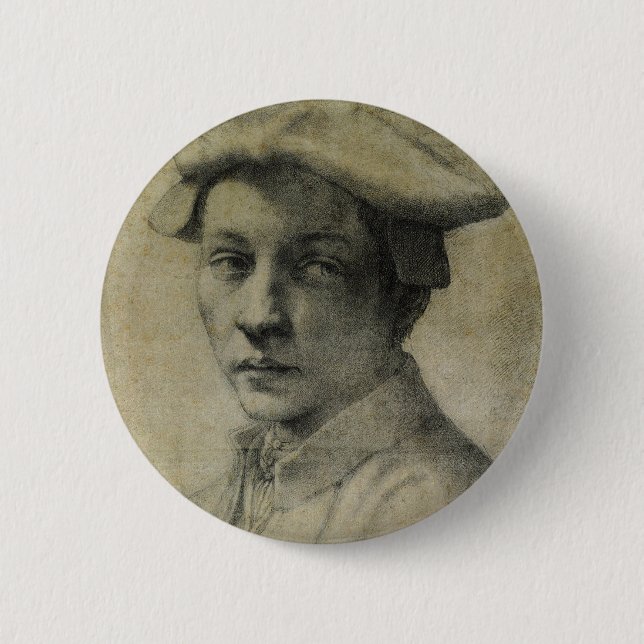 Michelangelo Portrait von Andrea Quaratesi Button (Vorderseite)