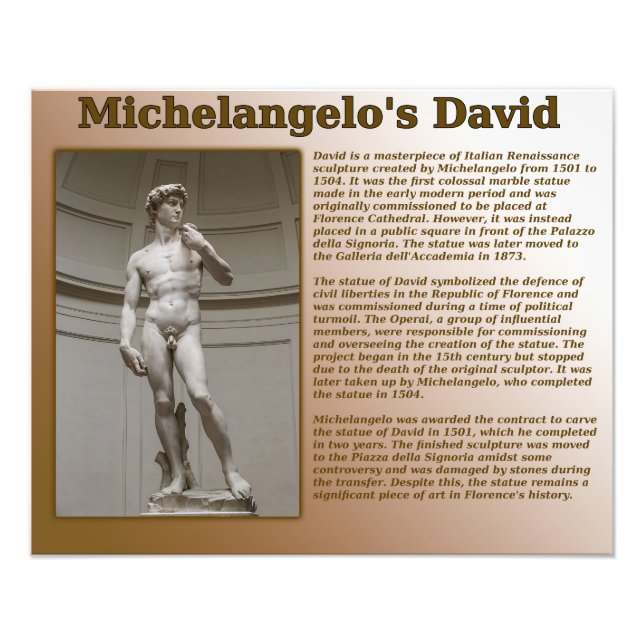 Michelangelo’s David Fotodruck (Vorne)